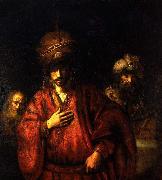 REMBRANDT Harmenszoon van Rijn Haman disgraced painting